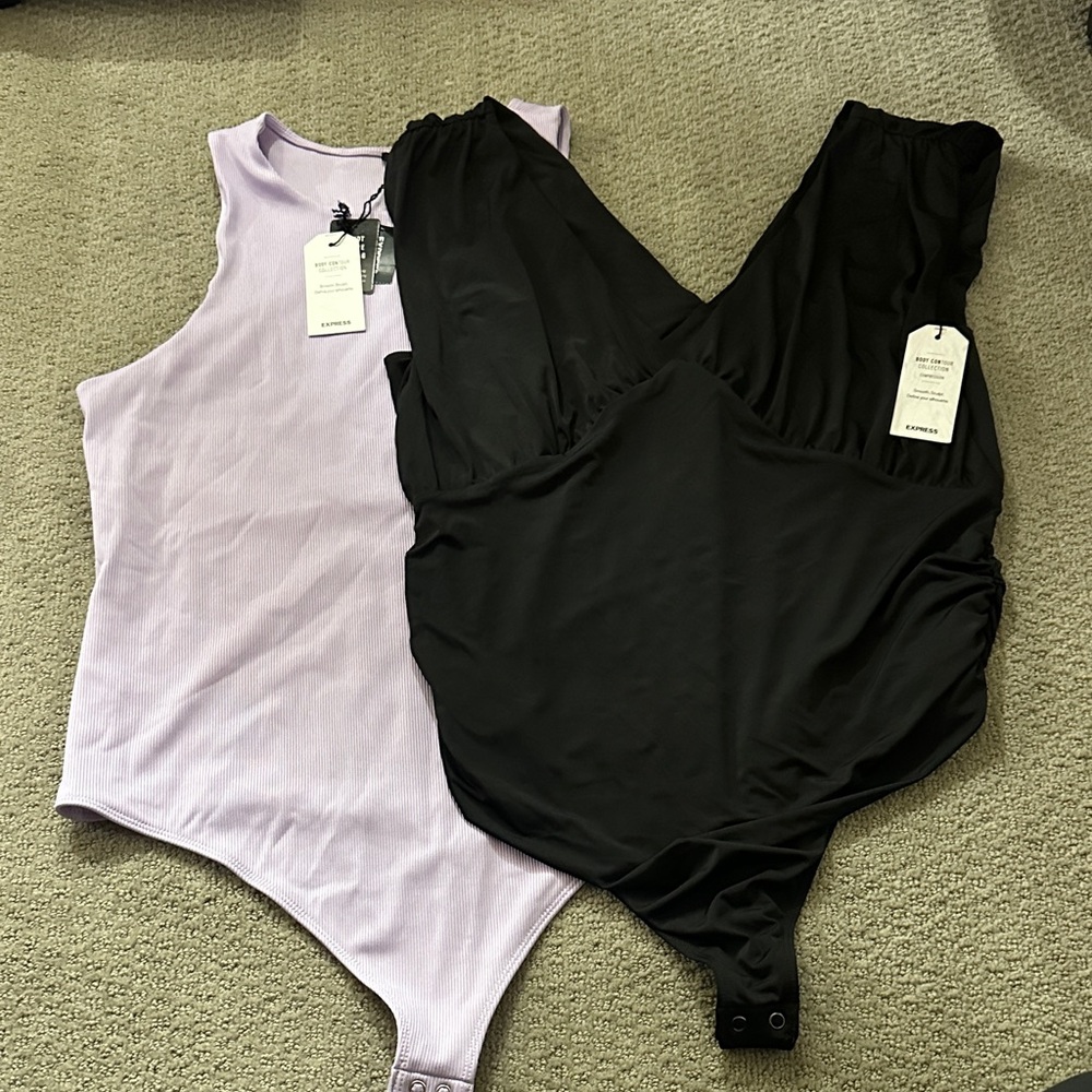 Express Lavender and Black Bodysuits